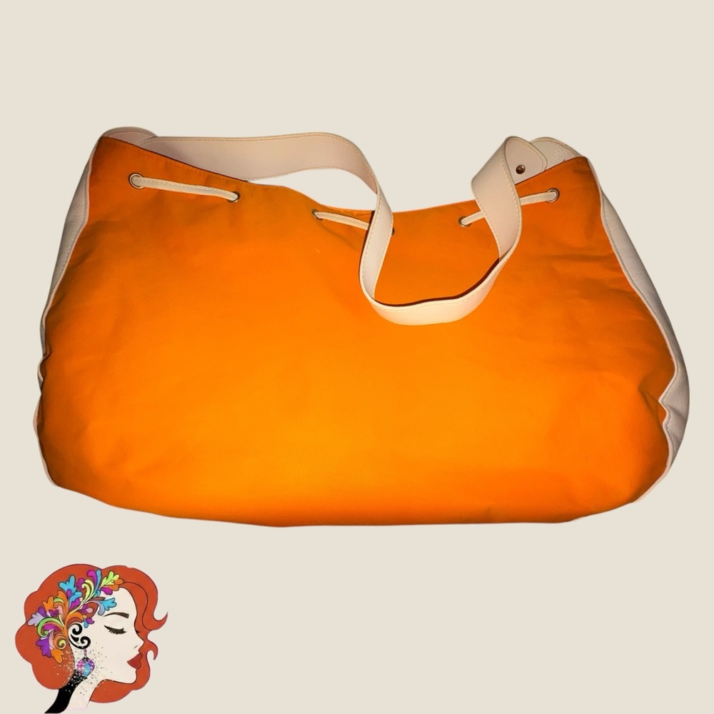 Clarins Orange & Cream Women's Large Bag